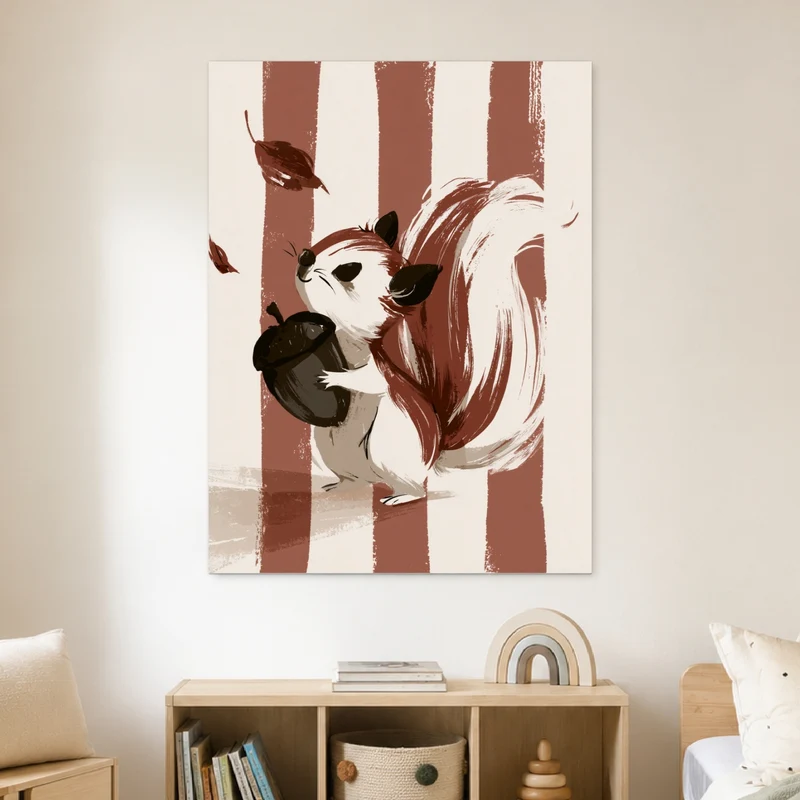 Eichhörnchen mit Eichel Poster