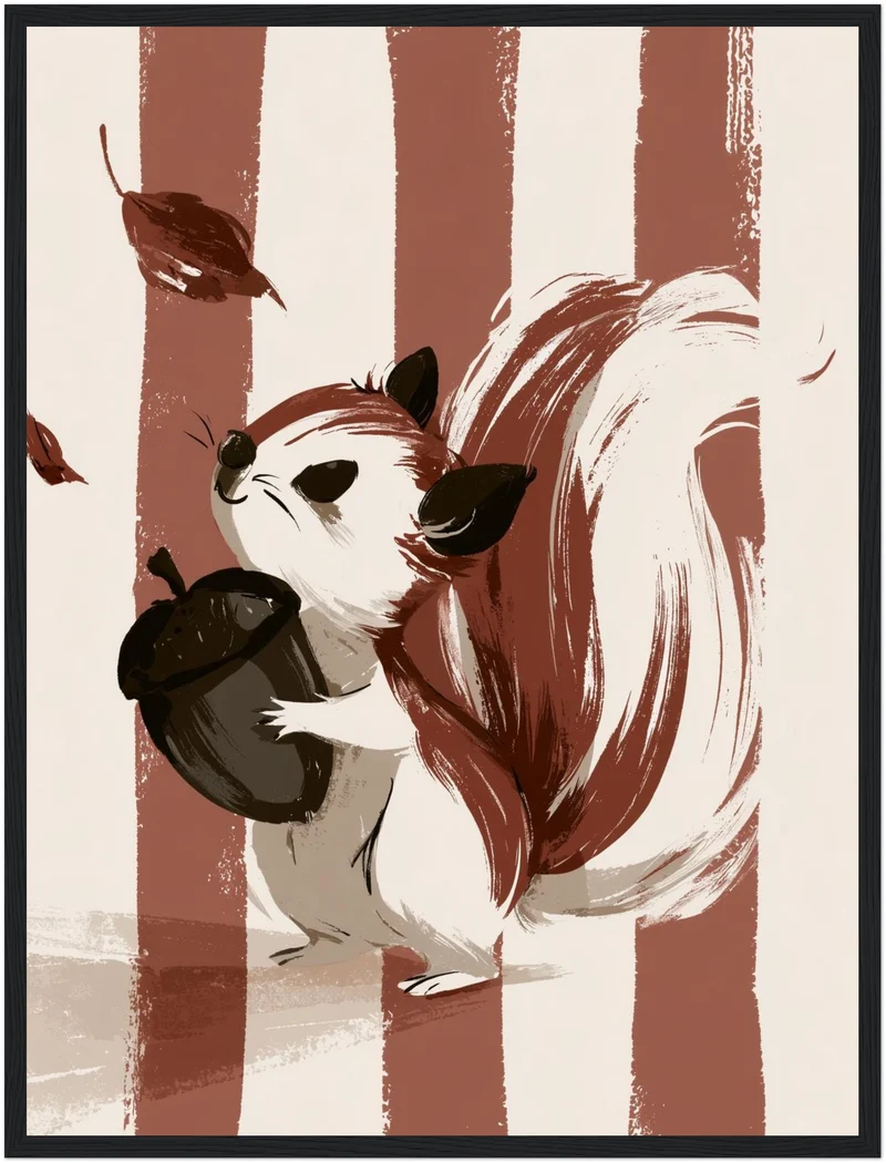 Eichhörnchen mit Eichel Poster