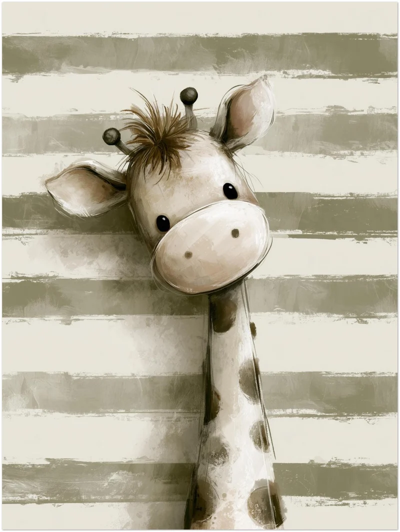 Kleine Giraffe mit Streifen Leinwand
