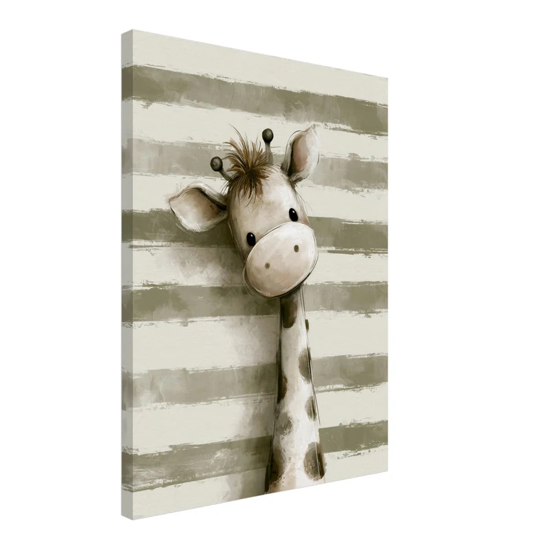 Kleine Giraffe mit Streifen Leinwand