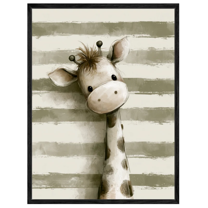 Kleine Giraffe mit Streifen Leinwand