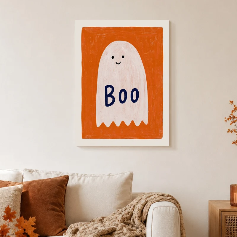 Gespenst mit Boo Schriftzug Leinwand