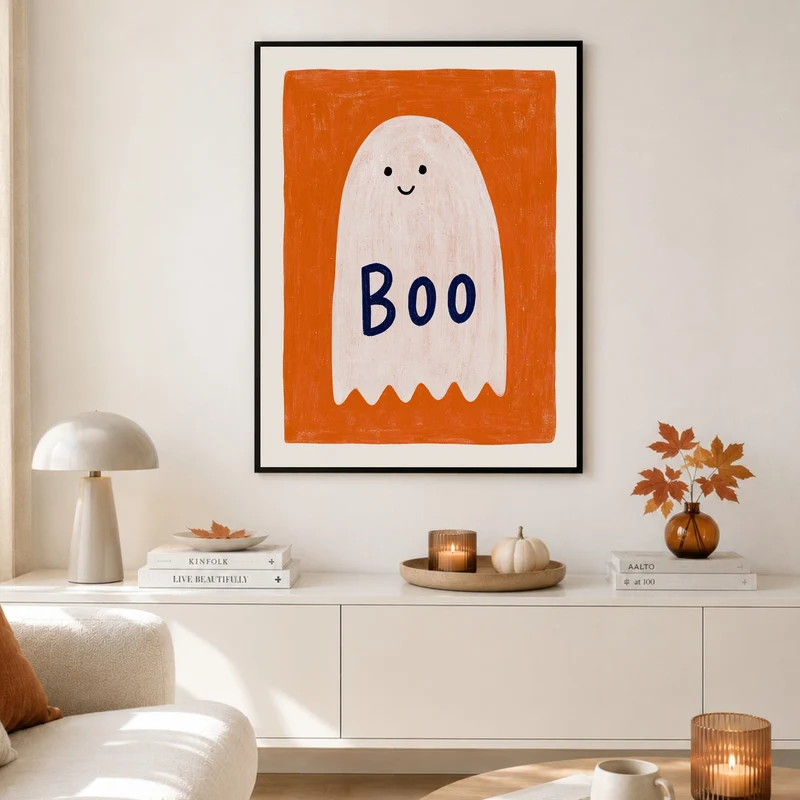 Gespenst mit Boo Schriftzug Poster