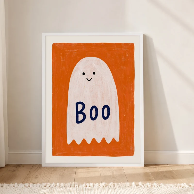 Gespenst mit Boo Schriftzug Poster