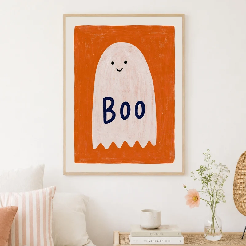 Gespenst mit Boo Schriftzug Poster