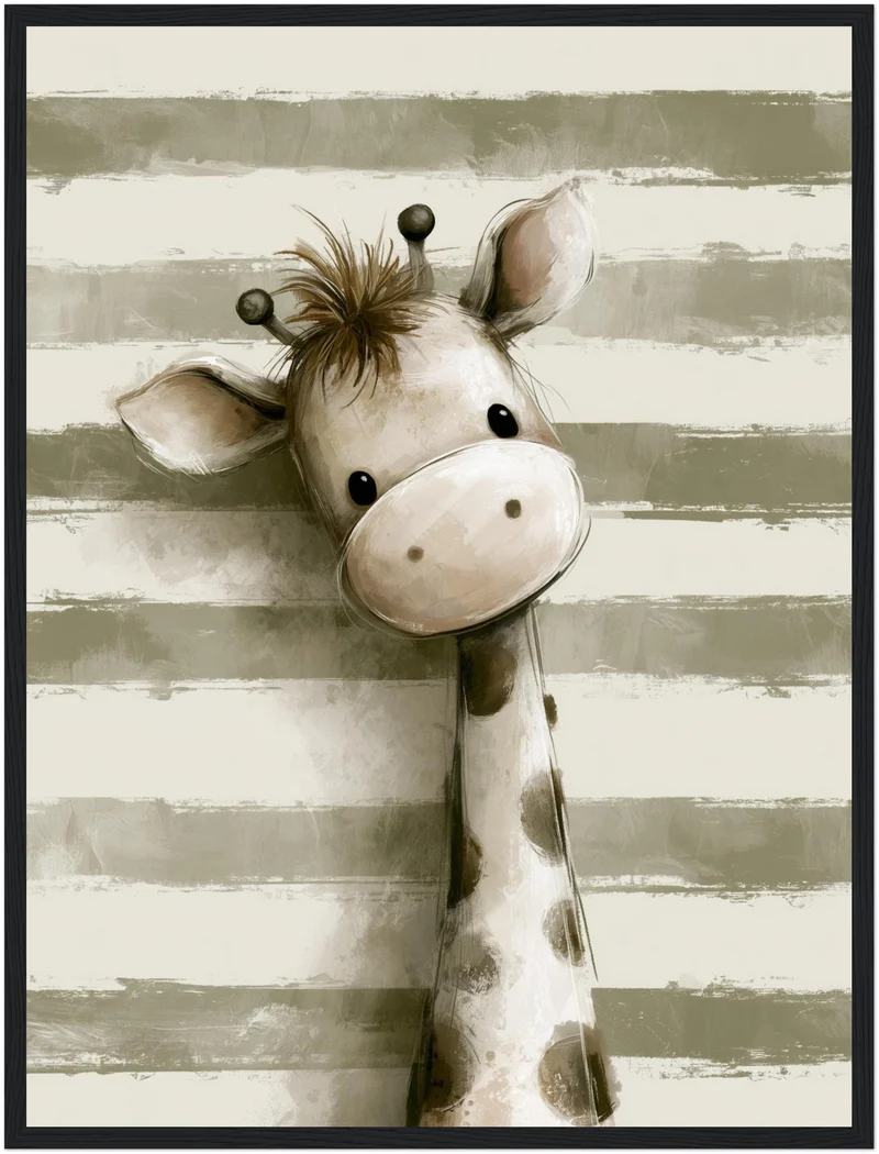 Kleine Giraffe mit Streifen Poster