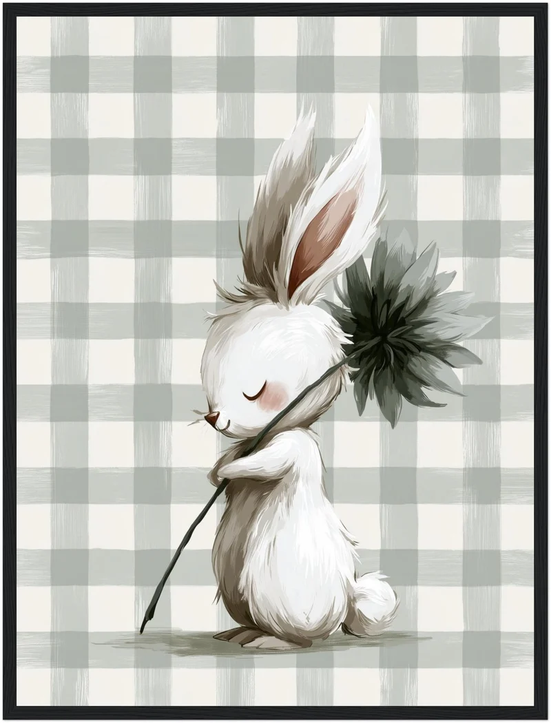 Häschen mit Blume Poster