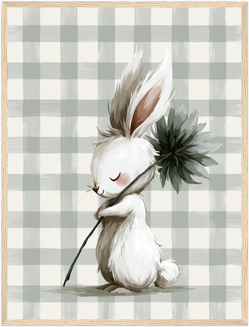 Häschen mit Blume Poster