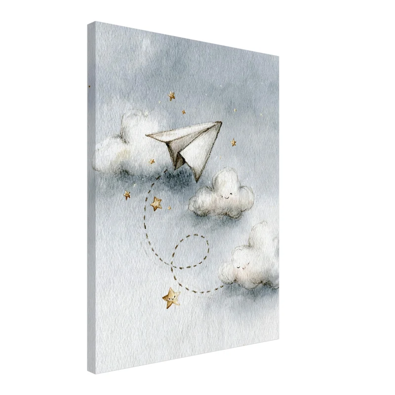 Papierflieger zwischen Wolken Leinwand