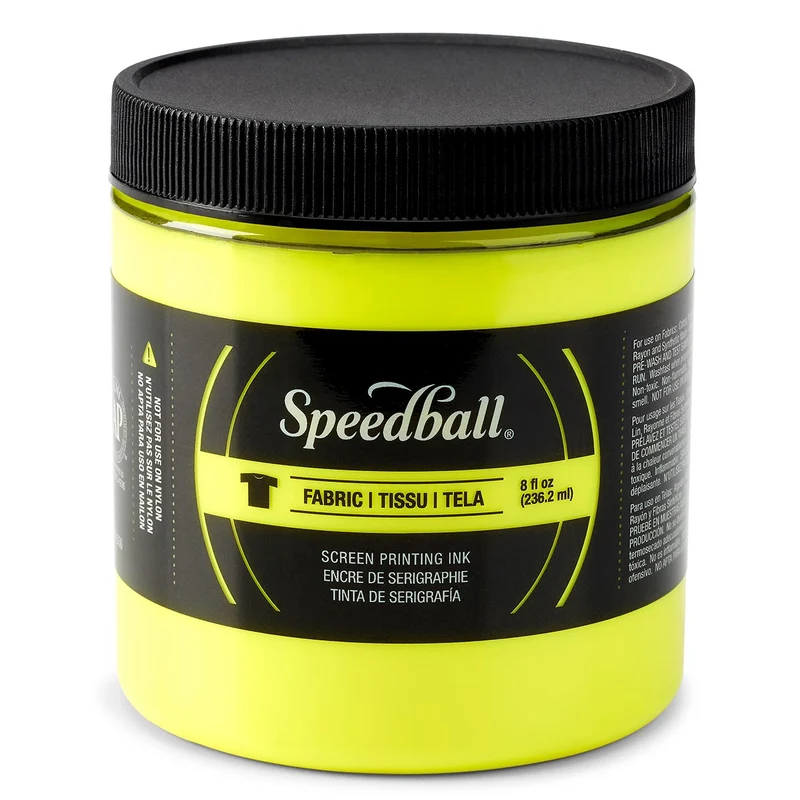 Speedball - Fabric Screen Printing Ink 236ml (8oz) - Fluorescent Yellow