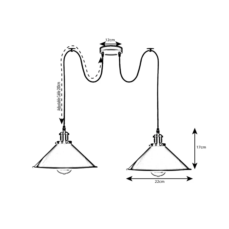 2 Stirnlampen aus Metall mit Spinnenlicht Ø 22cm|E27~2249