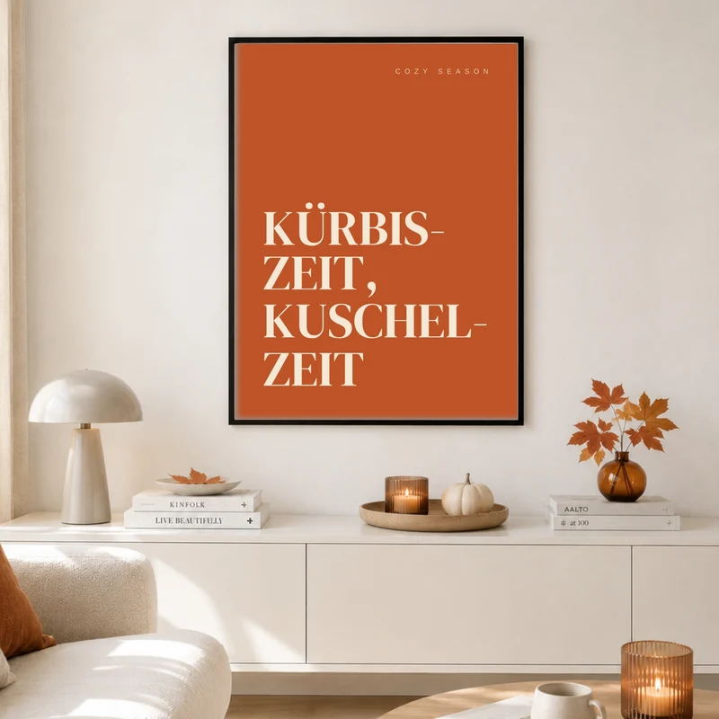 Kürbiszeit Kuschelzeit Herbst Poster