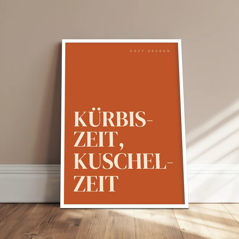 Kürbiszeit Kuschelzeit Herbst Poster