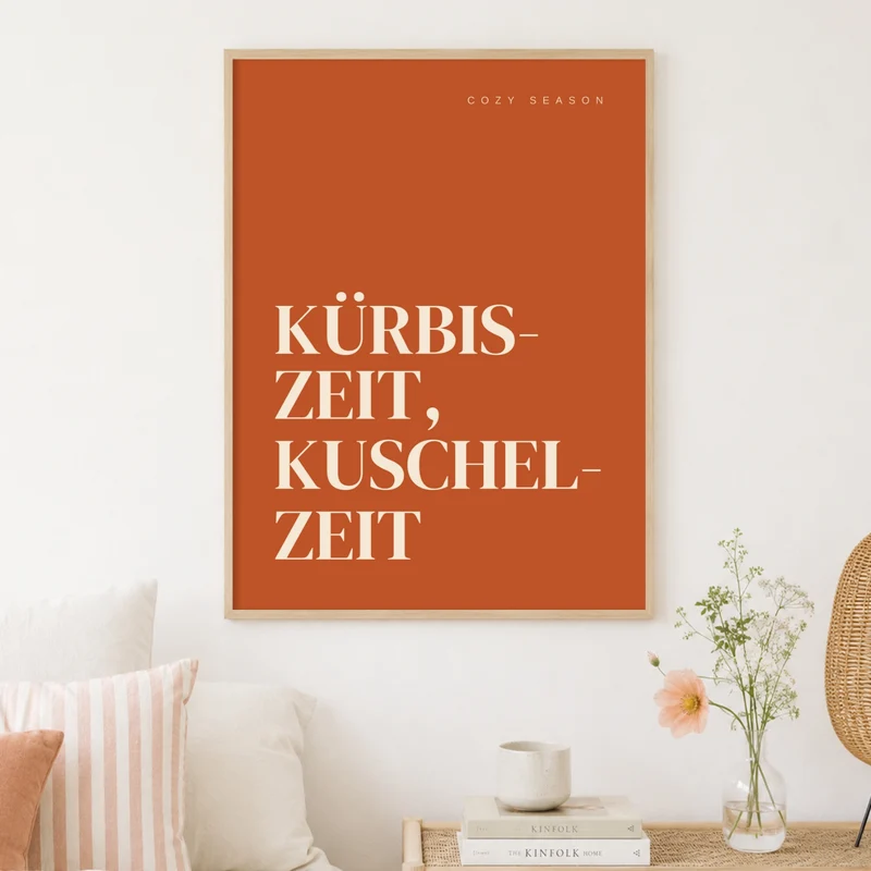 Kürbiszeit Kuschelzeit Herbst Poster