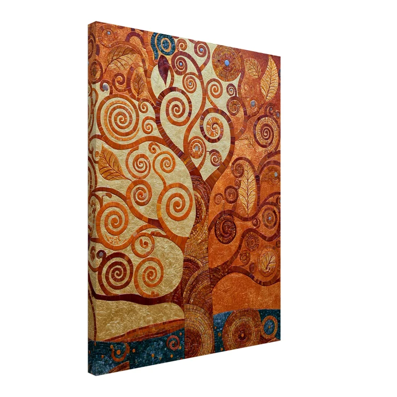 Goldener Lebensbaum spiralförmig Leinwand