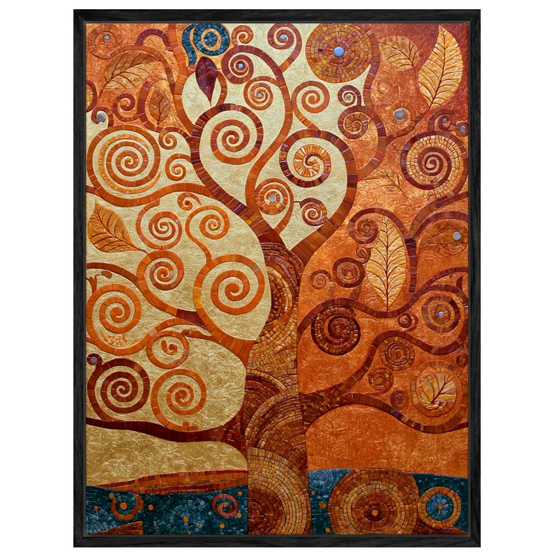 Goldener Lebensbaum spiralförmig Leinwand