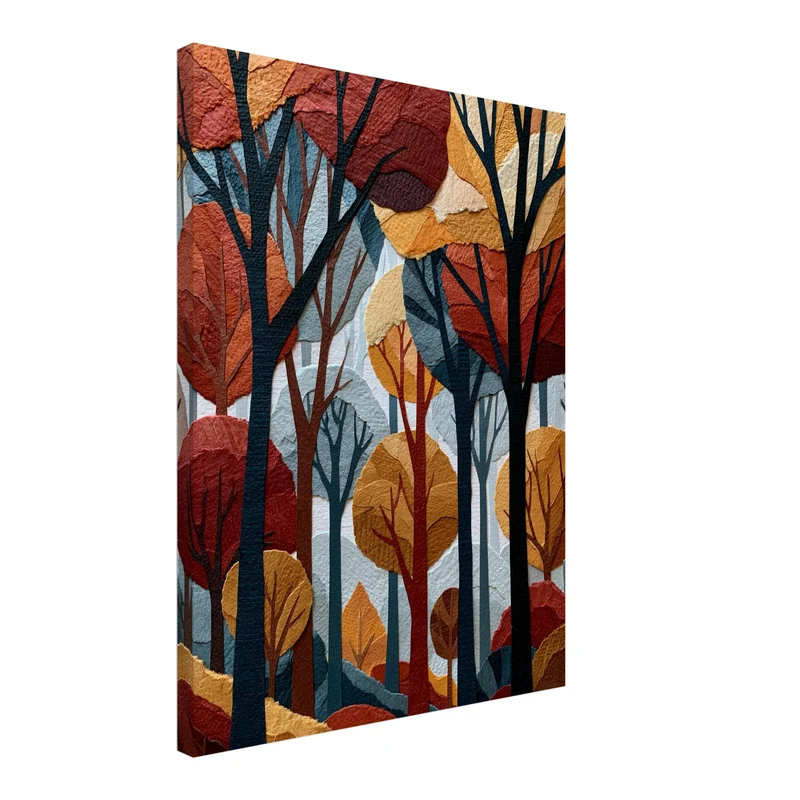 Herbstwald im Retro-Schnitt Leinwand