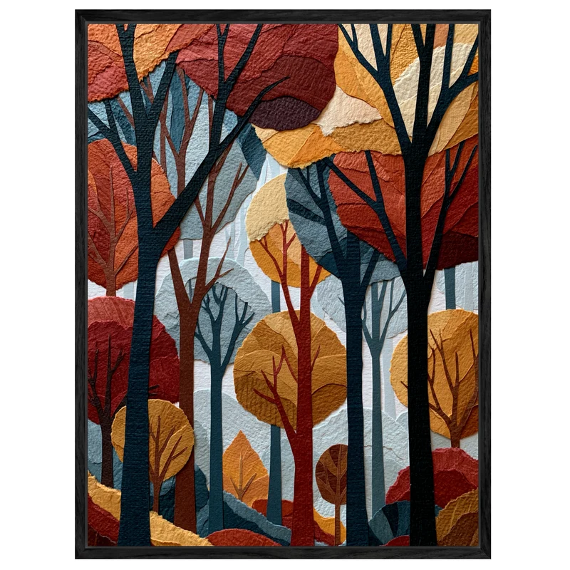 Herbstwald im Retro-Schnitt Leinwand