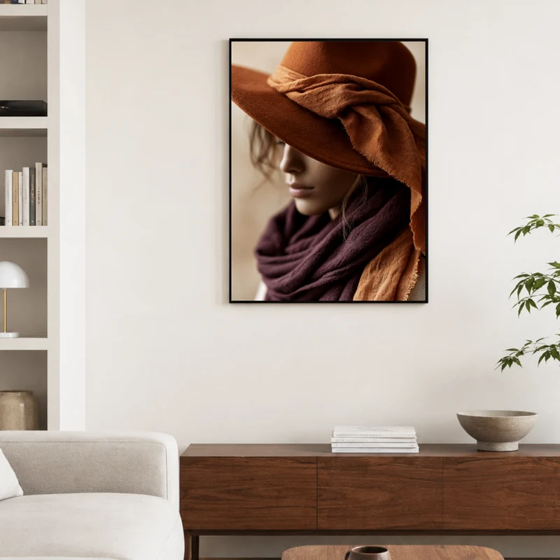 Frau im Herbstlicht Poster