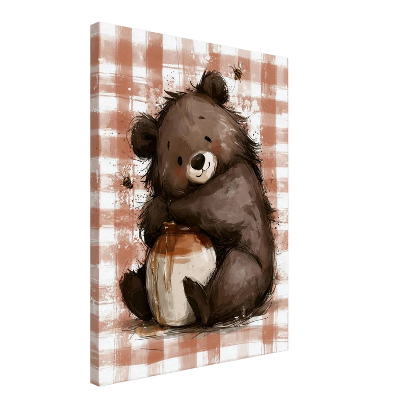Bär mit Honigtopf Leinwand