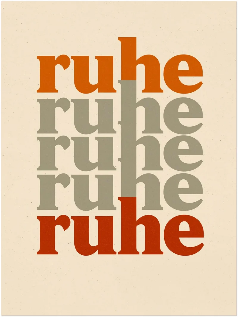 Ruhe Typografie Retro Poster