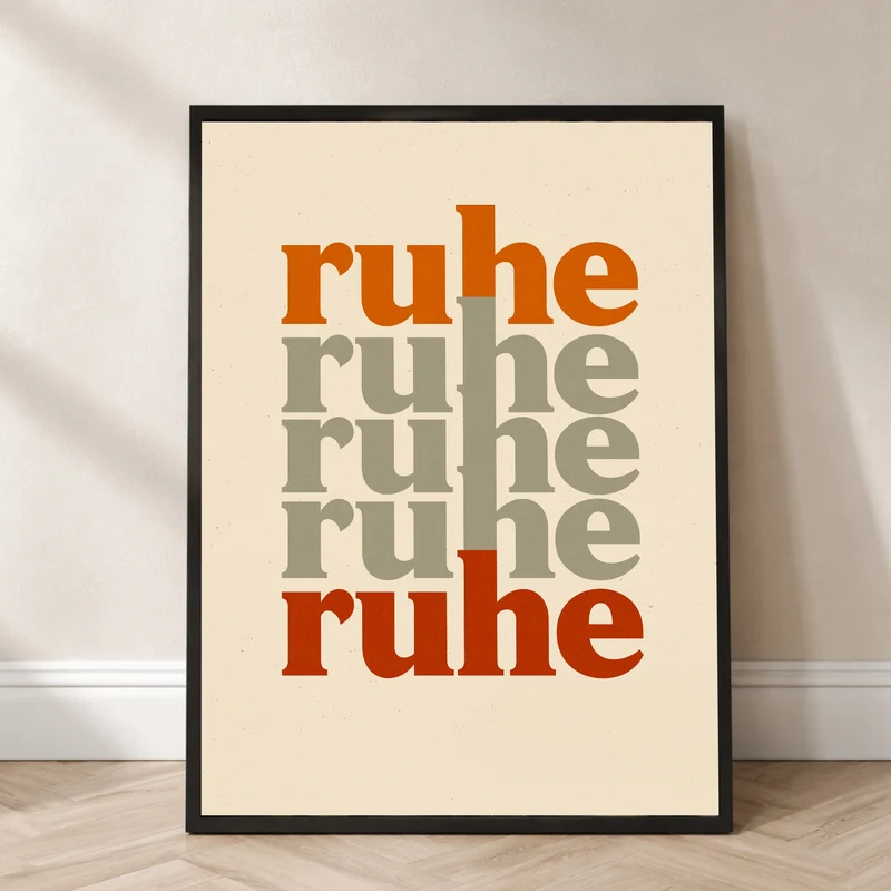 Ruhe Typografie Retro Poster