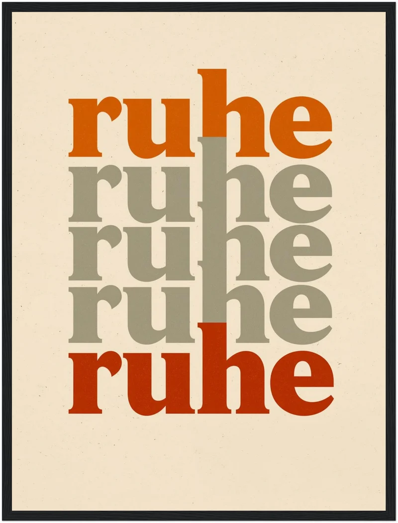 Ruhe Typografie Retro Poster
