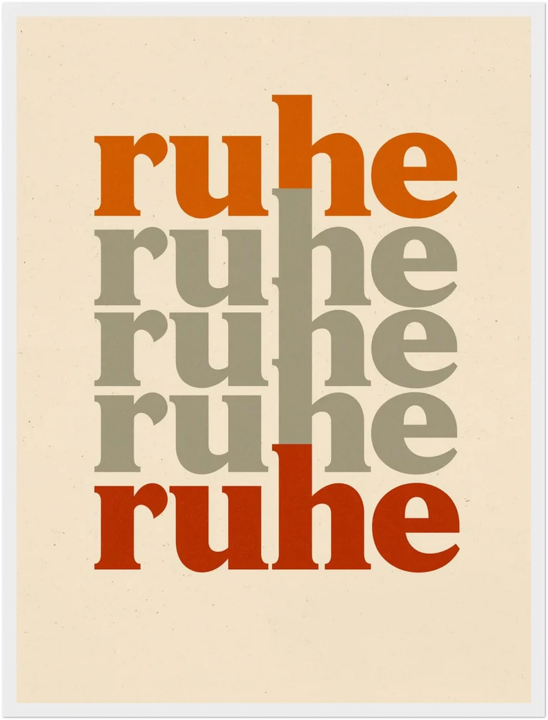 Ruhe Typografie Retro Poster