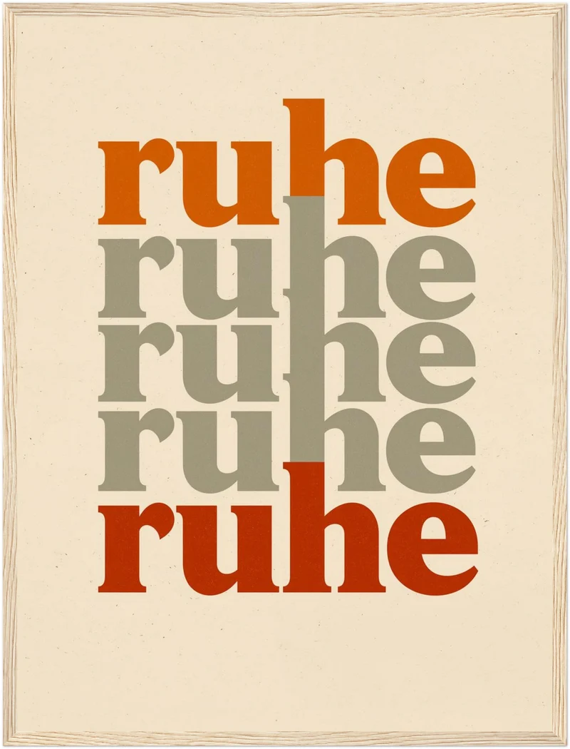 Ruhe Typografie Retro Poster