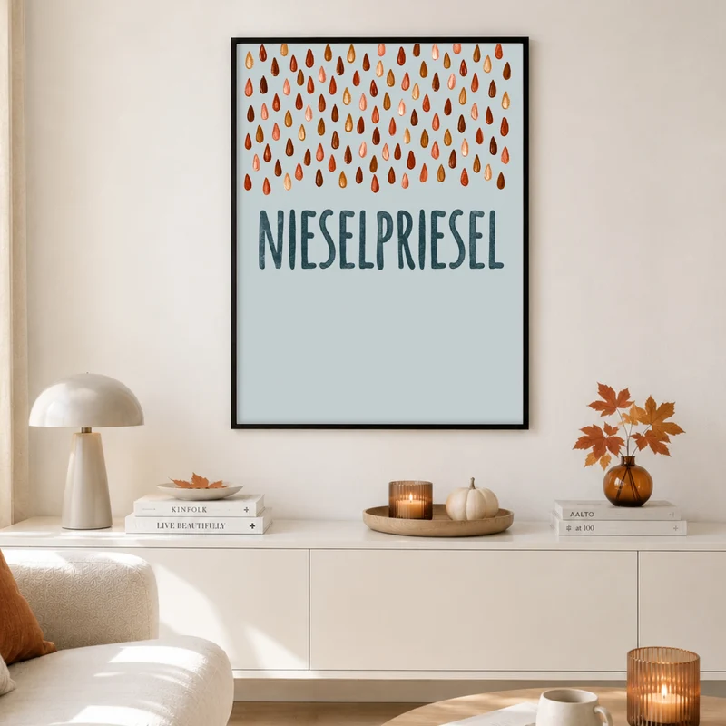 Nieselpriesel Regentropfen Poster