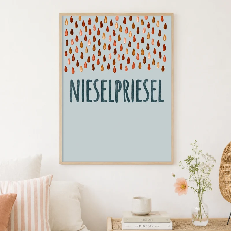 Nieselpriesel Regentropfen Poster