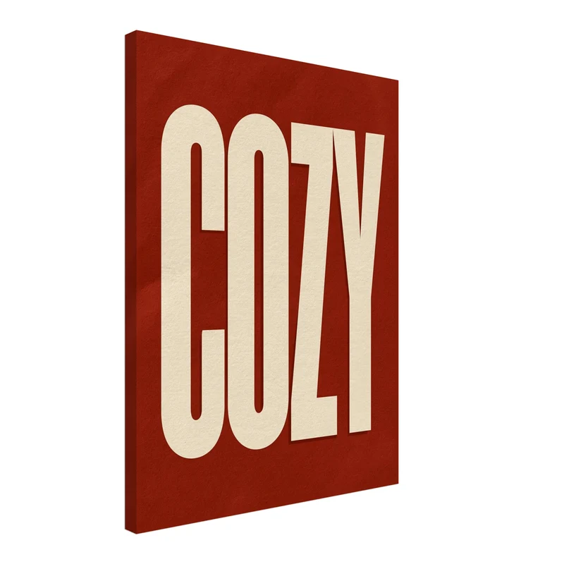 Cozy Schriftzug in rot Leinwand
