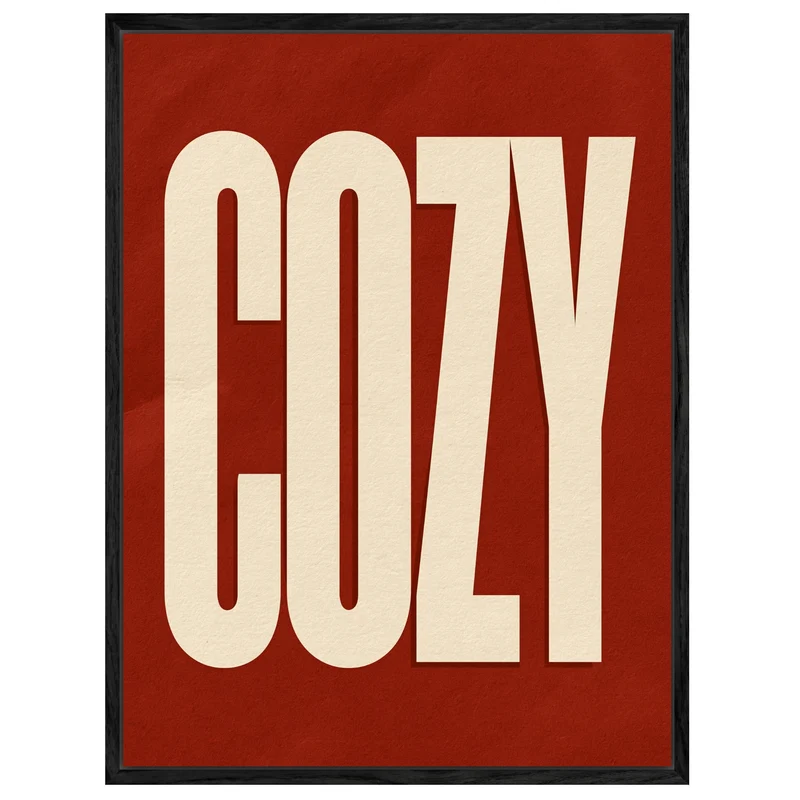 Cozy Schriftzug in rot Leinwand