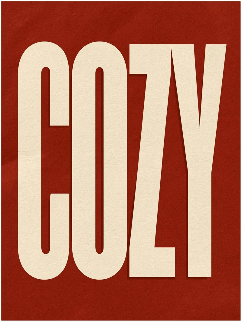Cozy Schriftzug in rot Poster