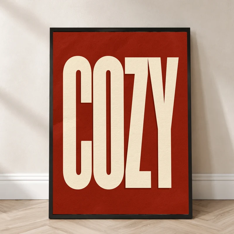 Cozy Schriftzug in rot Poster