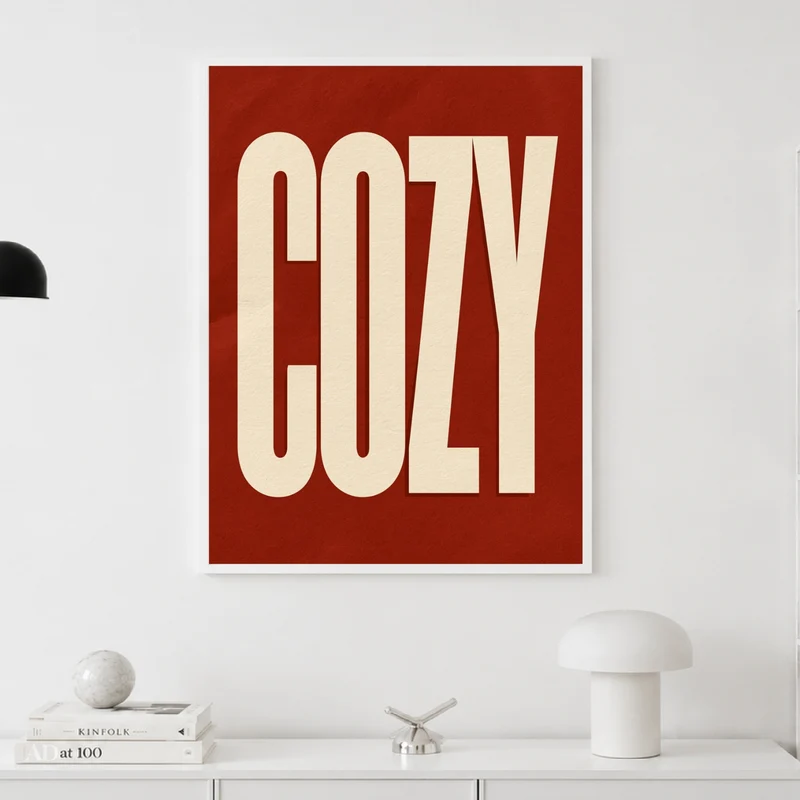 Cozy Schriftzug in rot Poster