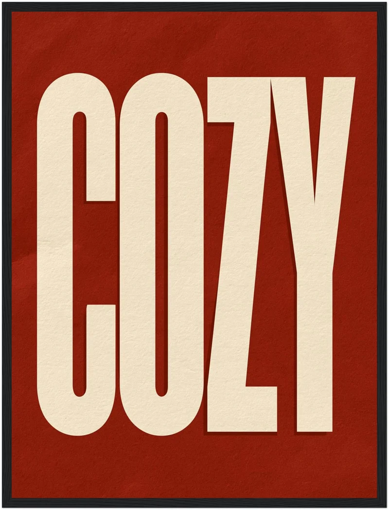 Cozy Schriftzug in rot Poster