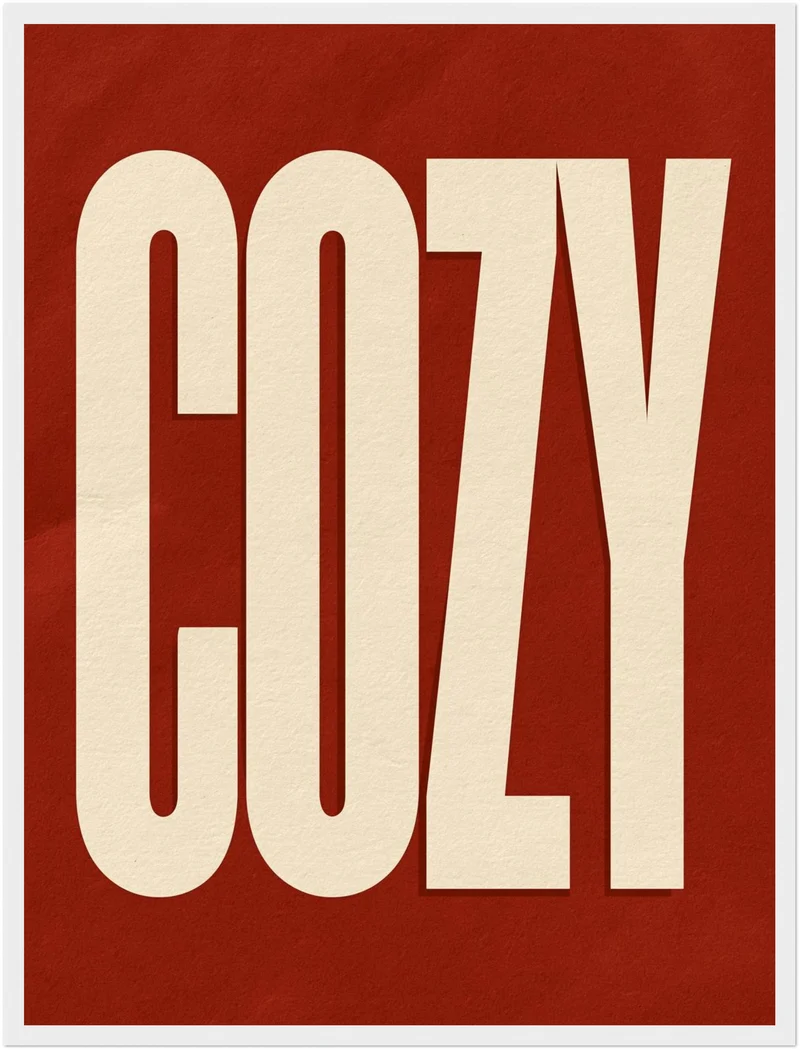 Cozy Schriftzug in rot Poster