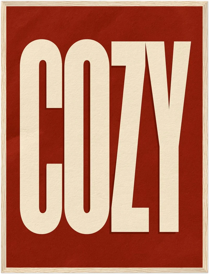 Cozy Schriftzug in rot Poster