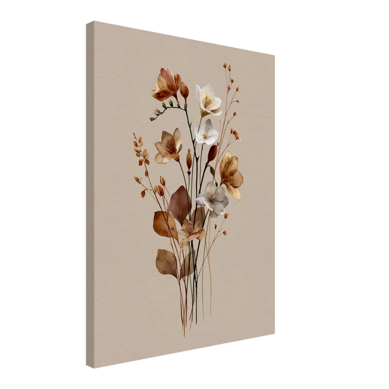 Getrocknete Wildblumen Japandi Leinwand