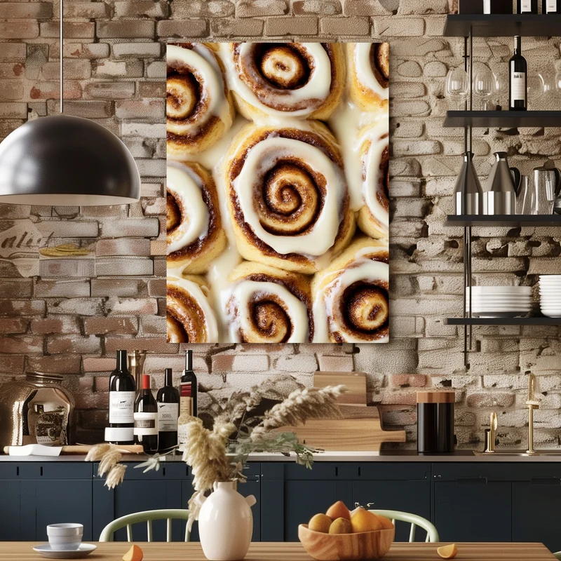 Zimtschnecken mit Zuckerguss Leinwand