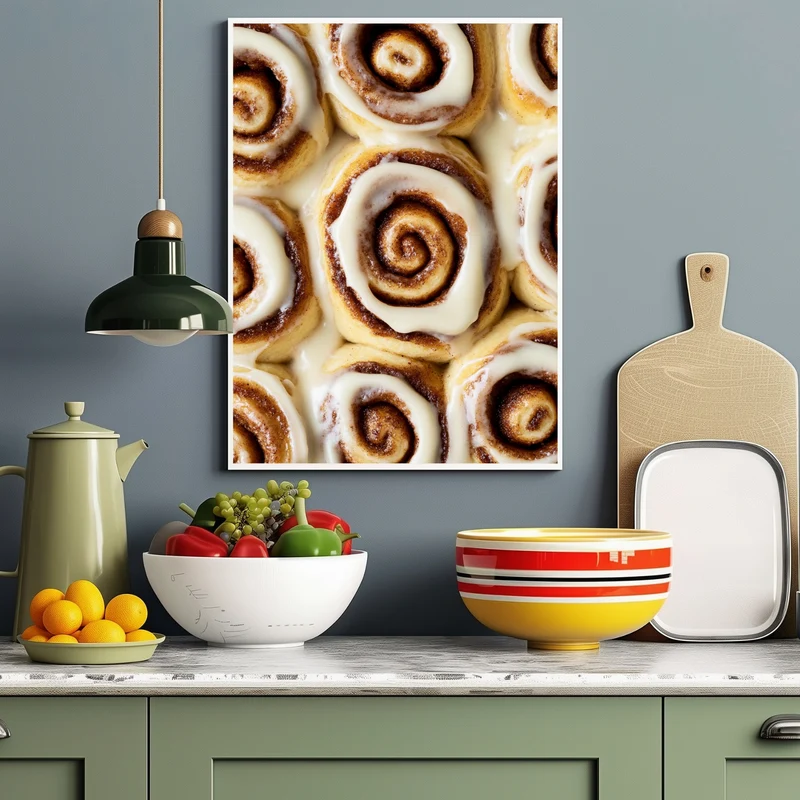 Zimtschnecken mit Zuckerguss Poster