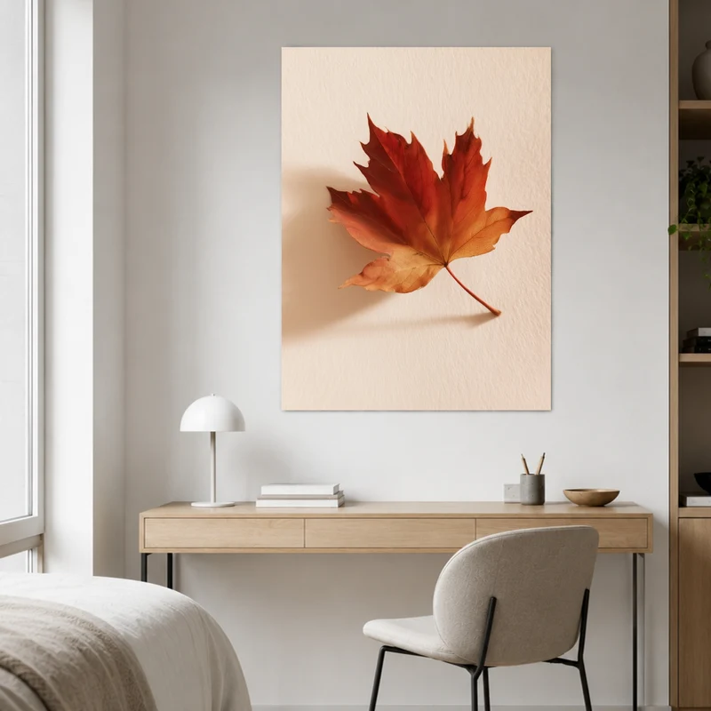 Herbstblatt im Licht Leinwand