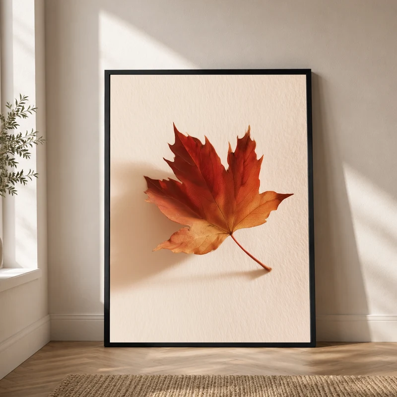 Herbstblatt im Licht Poster