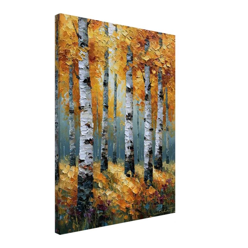 Goldener Birkenwald im Herbst Leinwand
