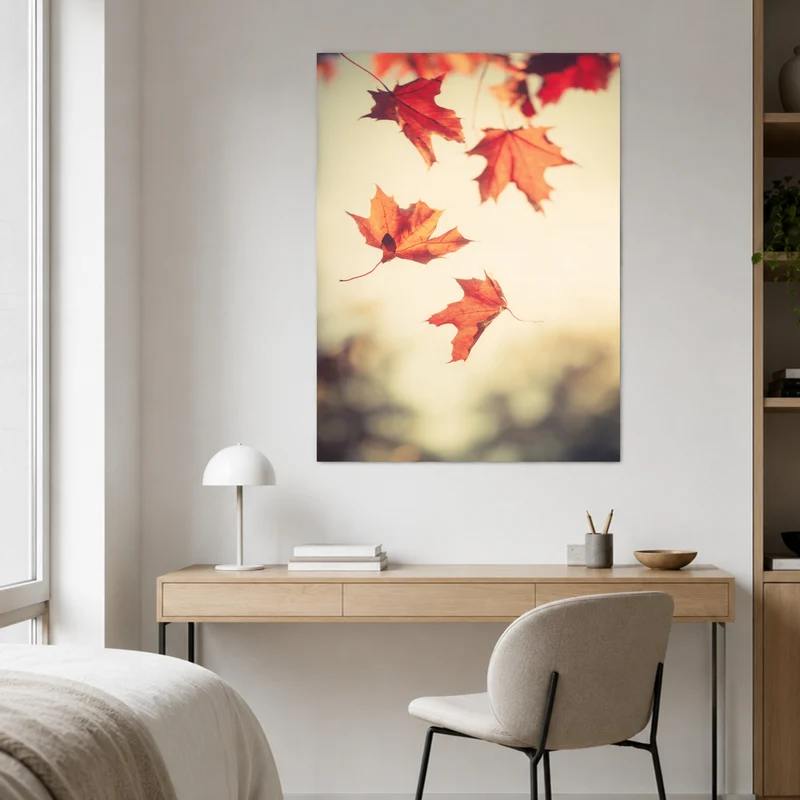 Fallende Ahornblätter im Herbst Leinwand