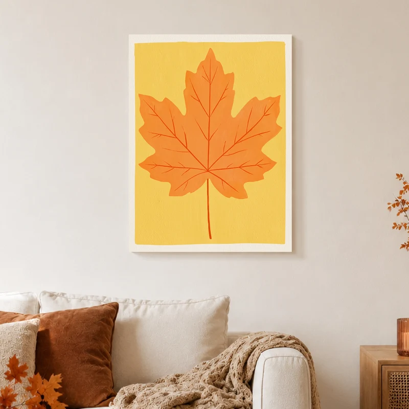Goldenes Ahornblatt Herbst Leinwand