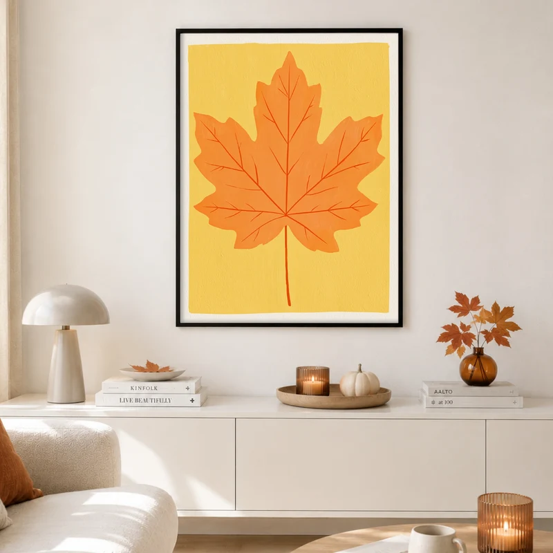 Goldenes Ahornblatt Herbst Poster