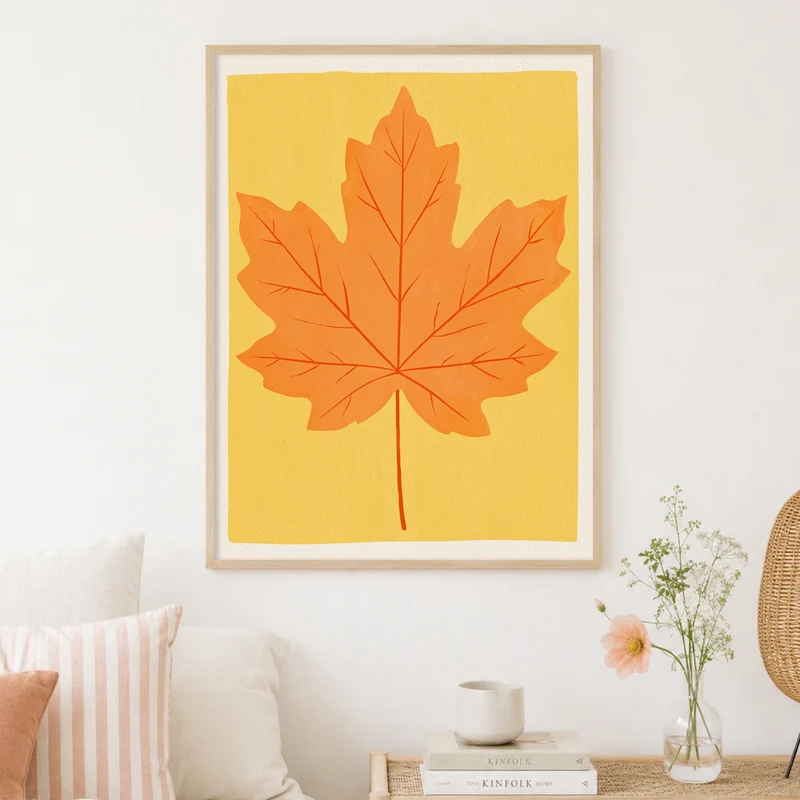 Goldenes Ahornblatt Herbst Poster