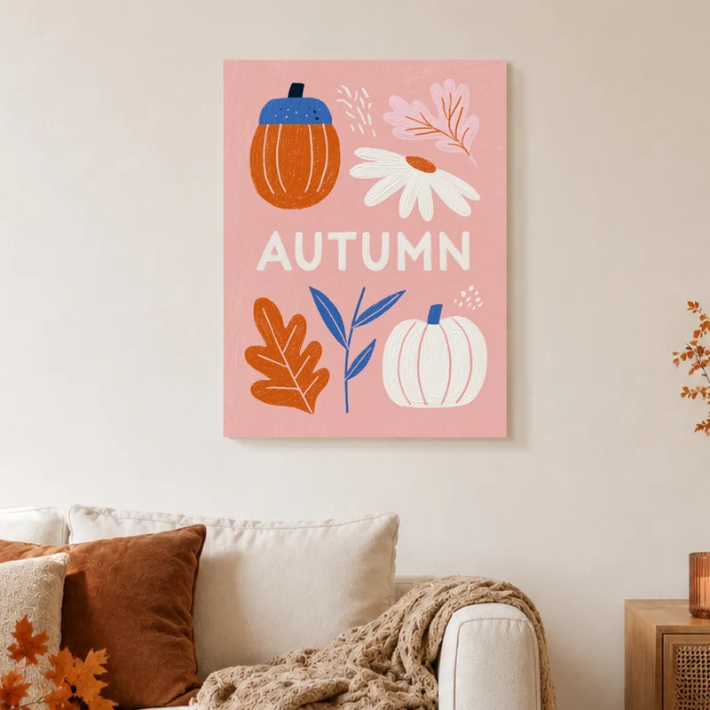 Autumn Kürbis Collage Poster